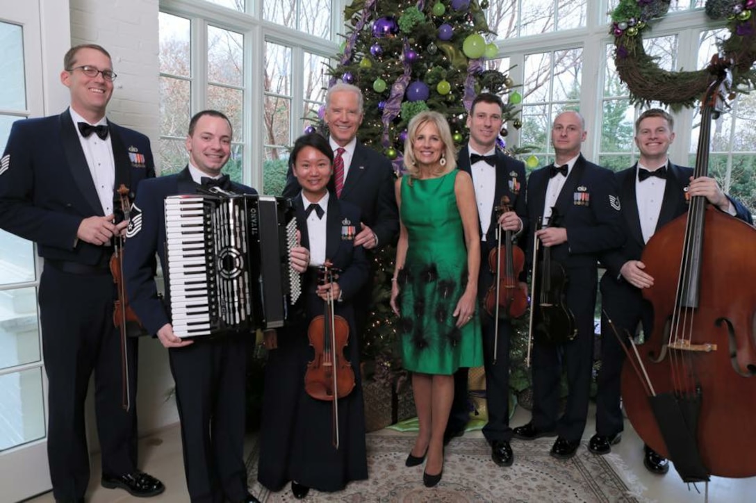 A group from the Air Force Strings had the pleasure of performing for Vice President and Dr. Biden and their guests during this holiday season. (US Air Force Photo/released)