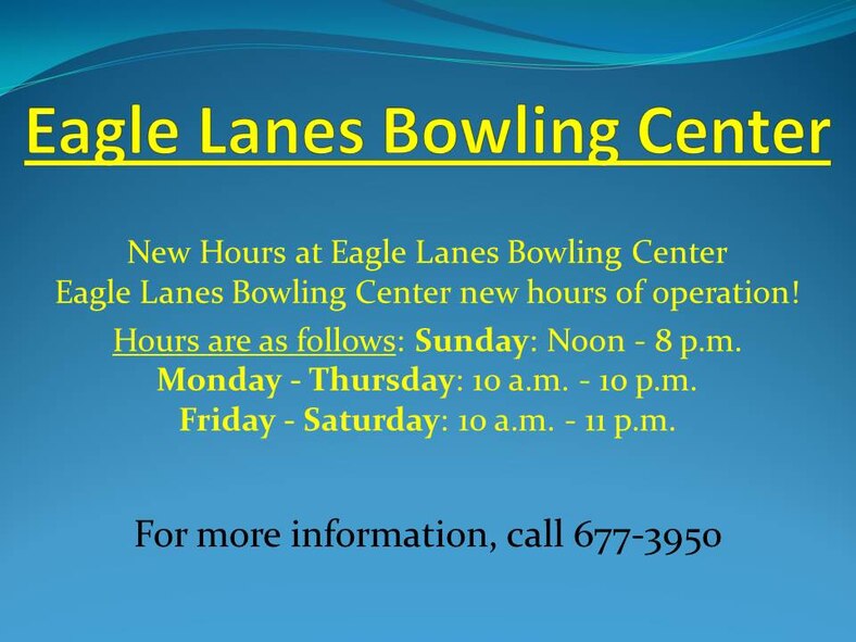 Team Building Bowling Special, Wednesday - Friday, 1 - 3 p.m.: Bring in your staff and bowl for $1 a game plus shoe rental. Call 677-3950 for more information.