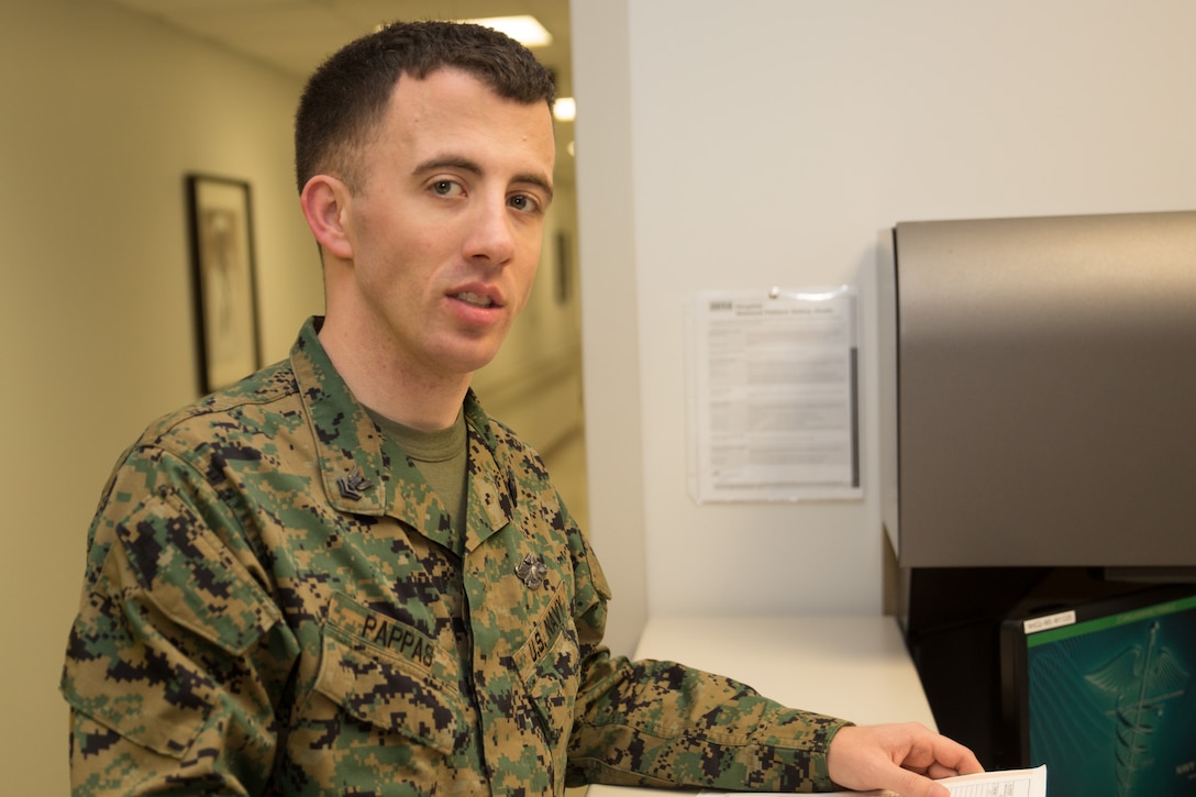 Petty Officer 2nd Class Michael Pappas, a hospital corpsman, at Marine Barracks Washington, D.C., was recently named Junior Sailor of the Year. The South Amboy, N.J., native joined the Navy in 2008.