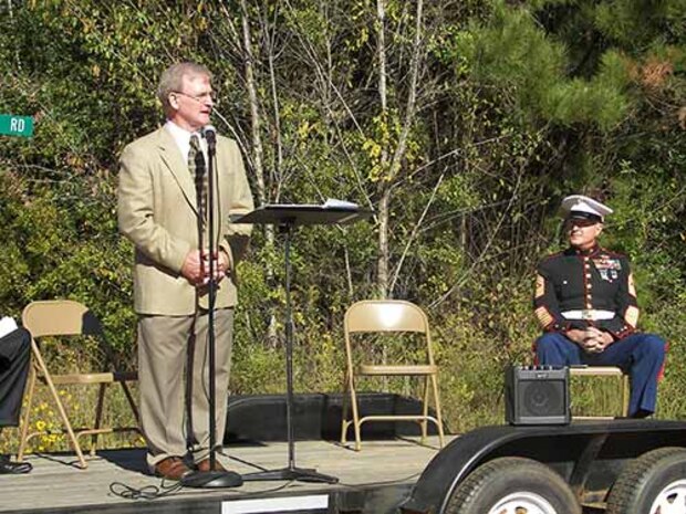 19OCT2014-William(Ronnie)Philen with MCESG SgtMaj Pickering in the background
