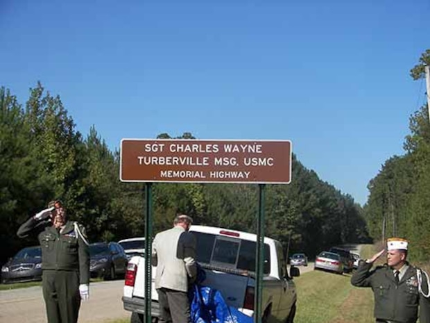 19OCT2014-VFW&Memorial Sign.
Monroe, Alabama County Road 17 Dedication For Sgt. Charles Wayne Turberville