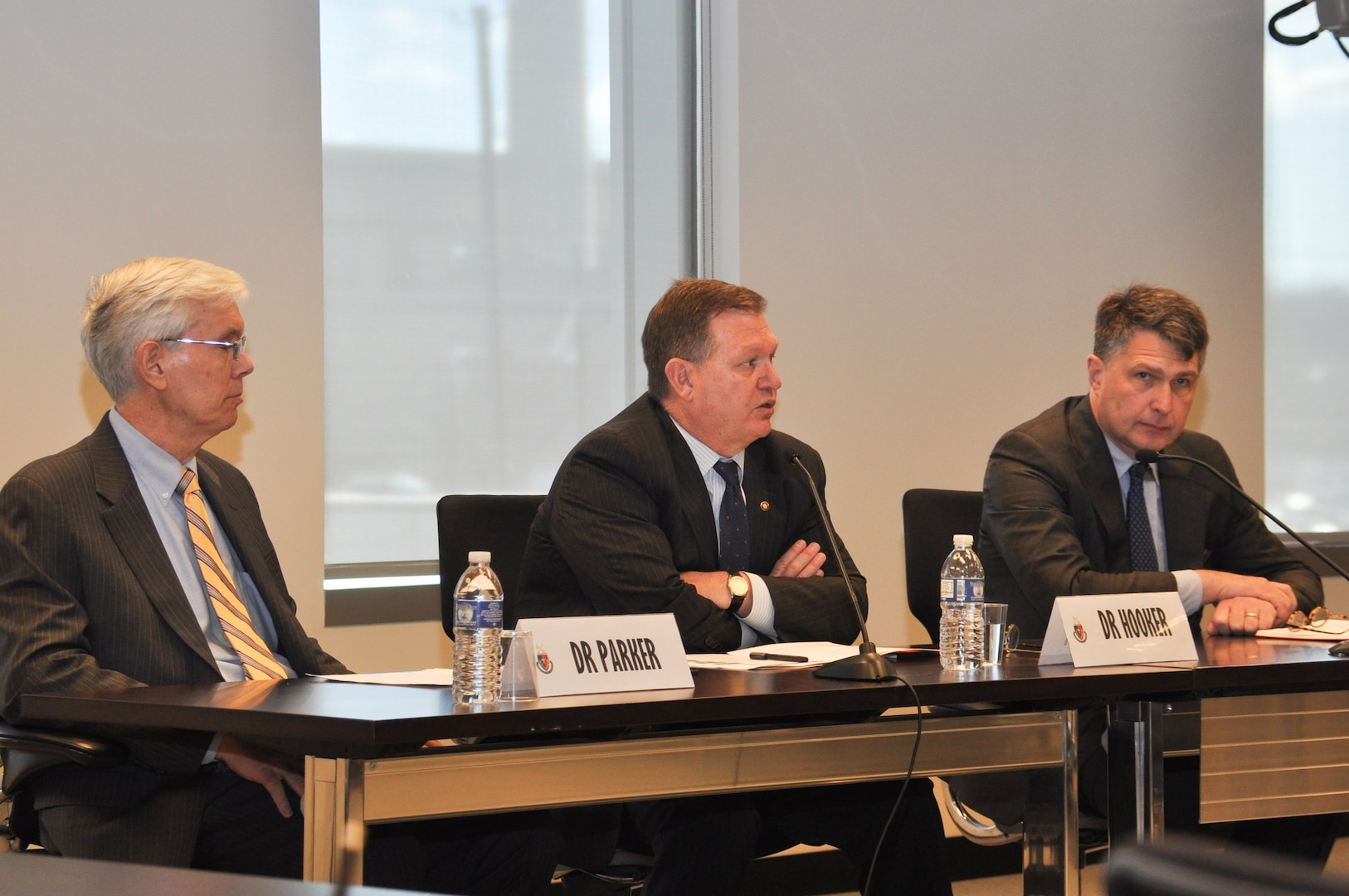 (L to r) Dr. John W. Parker, Dr. Richard Hooker, and Dr. Eugene Rumer.