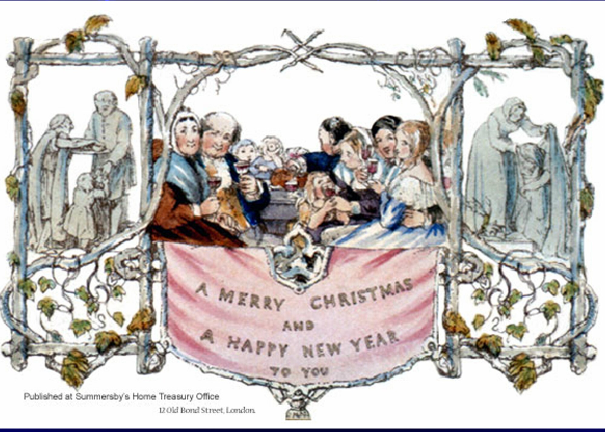 The first Christmas card was created and sent in 1843. Sir Henry Cold, a wealthy British businessman, wanted a card he could send to friends and business contacts to wish them a "Merry Christmas." A thousand copies of the card were printed by John Horsley and sold for one shilling, or 24 cents, each. One of these original cards was sold at an auction in Wiltshire, United Kingdom, in 2001 for more than 20,000 pounds, or $30,734. (Courtesy graphic)