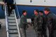 Gen. Lori Robinson, Pacific Air Forces commander, is greeted by Republic of Korea air force Lt. Gen. Park, Jae-Bock, ROKAF operations command commander, during her arrival at Osan Air Base, Republic of Korea, Dec. 17, 2014. Robinson is visiting Osan to provide Airmen a senior leader perspective about the importance of the 51st Fighter Wing and the mission Team Osan plays in keeping the ROK safe and secure, as well as their importance in the Pacific area of responsibility. (U.S. Air Force photo by Senior Airman David Owsianka)