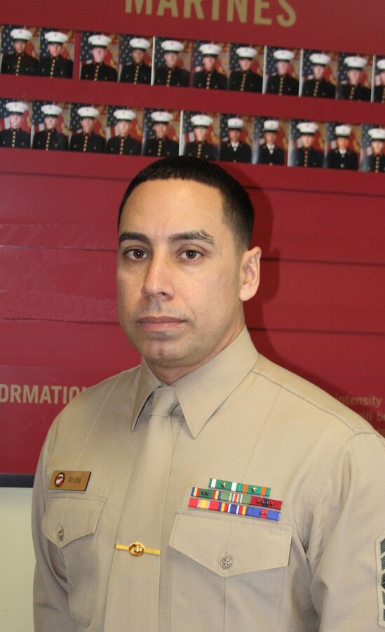 U.S. Marine Corps Master Sgt. Michael Rivas, a Lorain, Ohio native and the recruiter instructor for Recruiting Station Frederick was named 4th Marine Corps District Recruiter Instructor of the year for 2014 for his hard work and forward planning strategies in the recruiting environment. His role at RS Frederick has been instrumental to mission success.