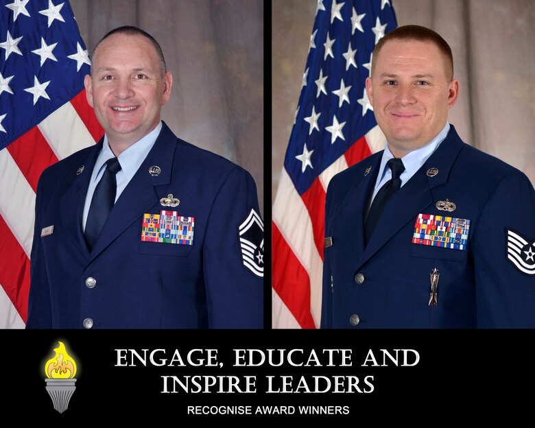 MCGHEE TYSON AIR NATIONAL GUARD BASE, Tenn. - Senior Master Sgt. Paul A. Mann, superintendent of public affairs at the I.G. Brown Training and Education Center, and Tech. Sgt. Tim M. Fry, an enlisted professional military education instructor for the Paul H. Lankford Enlisted PME Center, earned the TEC's Senior Noncommissioned Officer and Noncommissioned Officer of the 4th Quarter, respectively, here 2014. (U.S. Air National Guard file-photo illustration/Released)