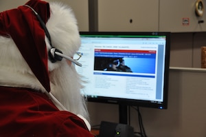 Santa Claus visits the Air Reserve Personnel Center Dec. 19, 2014, on Buckley Air Force Base, Colo. (U.S. Air Force photo/Tech. Sgt. Rob Hazelett)