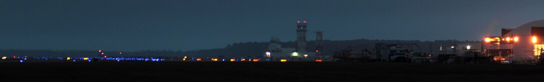The Air Traffic Control tower looks over the runways at Marine Corps Air Station Cherry Point, N.C., Dec. 29, 2014. 
Cherry Point is home to 2nd Marine Aircraft Wing and several of its squadrons. Its runways operate 24/7, 365 days each year, and the air station hosts squadrons that specialize in air-to-ground attack support; electronic warfare; aerial transport and refueling; and sea and land search and rescue.
