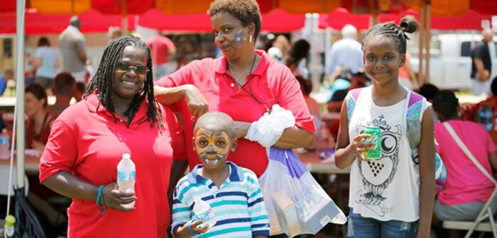 Fnjoying family fun day.
