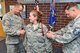 MCGHEE TYSON AIR NATIONAL GUARD BASE, Tenn. -- Master Sgt. Mary Moore is promoted Sept. 30, 2014, during a ceremony at the I.G. Brown Training and Education Center. (U.S. Air National Guard photo by Master Sgt. Mike R. Smith/Released)
