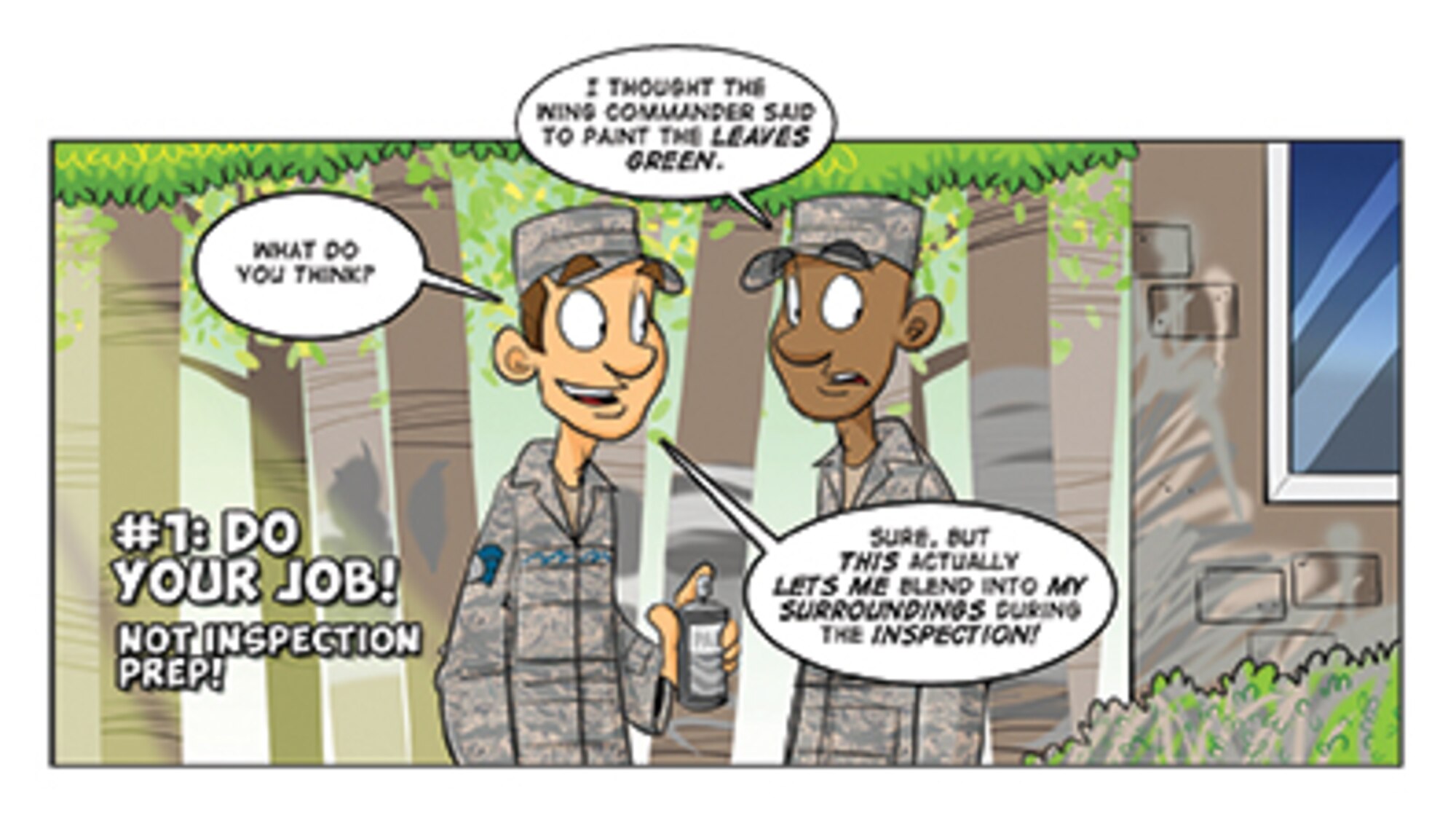 #1. “Painting the grass green” has driven Airmen crazy for decades of inspections. Wasting time on menial, non-value-added tasks -- for an artificial appearance of effectiveness -- is not what we should be doing. If your work is making your role more effective, more efficient, or more economical, you should continue to put in the hours. But if you find yourself rebuilding the same continuity book that was handed to you a year ago, use that time to find some real improvement areas instead.
