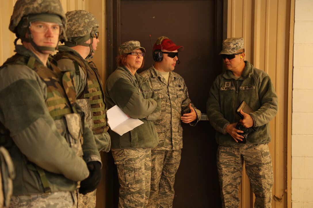 Chief Master Sergeant Brian Wong, the Command Chief Master Sergeant from Fourth Air Force, gets a look at the 932nd Security Forces Squadron during a visit to the 932nd Airlift Wing. This was Chief Wong's first visit to Scott Air Force Base. Fourth Air Force has command supervision of the Air Force Reserve's long-range airlift and air-refueling units located throughout the continental United States, Hawaii and Guam. (U.S. Air Force Photo/Tech. Sgt. Christopher Parr) 