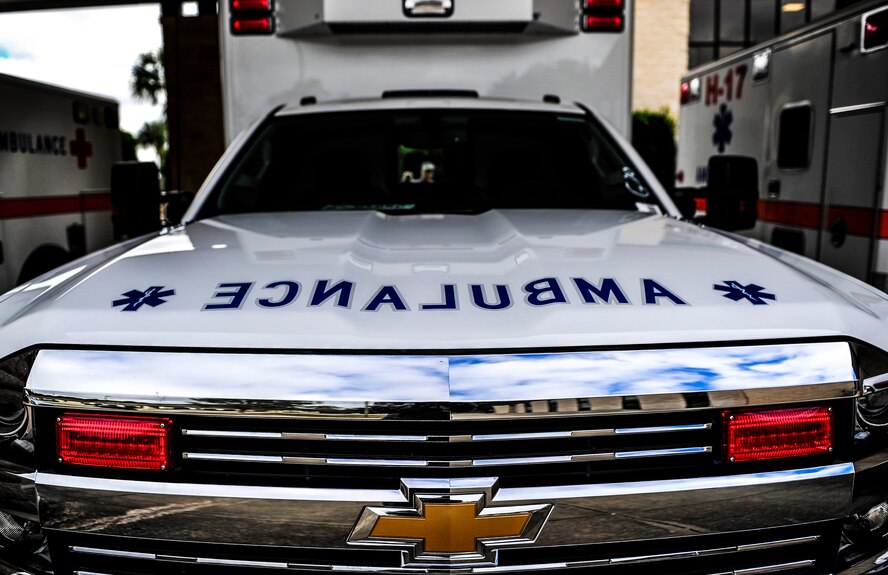 A new ambulance is parked at the 1st Special Operations Medical Group on Hurlburt Field, Fla., Dec. 30, 2014. The 1st Special Operations Medical Operations Squadron received one of three new ambulances that will assist in better patient care; this particular vehicle is a Type 1, which is ideal for storing the necessary equipment for advance life support. (U.S. Air Force photo/Senior Airman Christopher Callaway) 