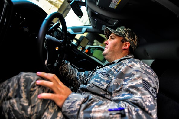 Staff Sgt. Brock Ashbaugh, 1st Special Operations Medical Operations Squadron ambulatory service paramedic, prepares to move an ambulance on Hurlburt Field, Fla., Dec. 30, 2014. The 1st SOMDOS received a new ambulance for the first time since 2006. (U.S. Air Force photo/Senior Airman Christopher Callaway) 
