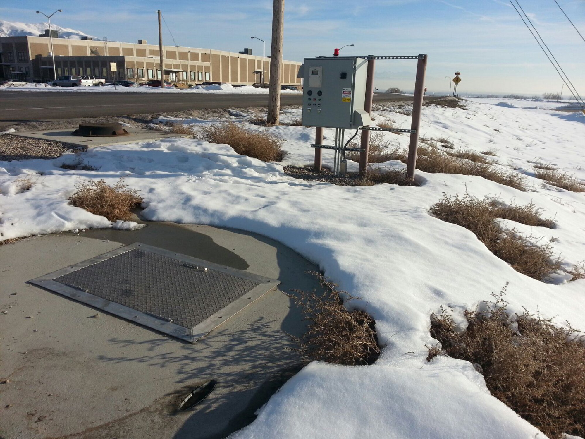 HILL AIR FORCE BASE, Utah -- This wet well and lift station is part of the water distribution system and wastewater collection system privatized in January 2014 here. The Air Force Civil Engineer Center has upgraded systems by privatizing 64 in the last 15 years. Currently, the Air Force has 87 systems, including electric, natural gas, water and wastewater that are in various stages of the privatization solicitation process. (U.S. Air Force photo/Dave Matthews)