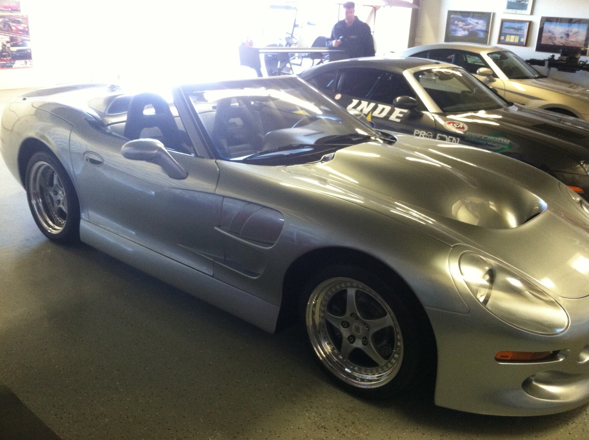 A Shelby Series 1, a rare sports car, sits in a private garage in Willcox, Ariz., Jan.17, 2014. U.S. Air Force Airmen from Davis-Monthan Air Force Base, Ariz., toured Inde Motorsports Ranch, where they saw very rare, expensive sports cars and were able to race their personal vehicles on the track. (Courtesy photo)