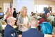 Rebecca Clarke,wife of Air National Guard Director Lt. Gen. Stanley Clarke, speaks to the 167th Airlift Wing Airmen of the Year for 2013 during their visit to the unit, Jan. 31. The trip was geared toward identifying challenges facing Airmen and their families. (Air National Guard photo by 2nd Lt. Stacy Gault) 