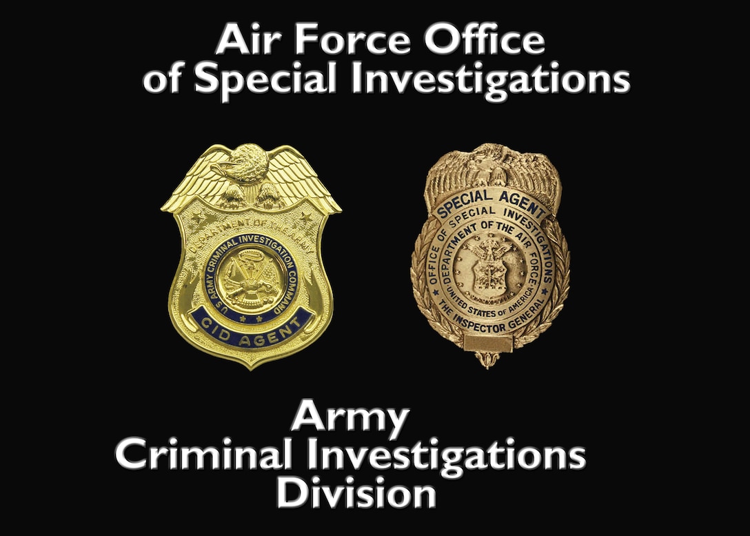 Similar to the Federal Bureau of Investigation, the Fort Eustis Criminal Investigations Division and Langley Office of Special Investigations investigate crimes, ranging from larceny to murder.  Additionally, their responsibilities are to enforce U.S. Army and U.S. Air Force laws and regulations. (U.S. Air Force photo illustration by Staff Sgt. Ciara Wymbs/Released)
