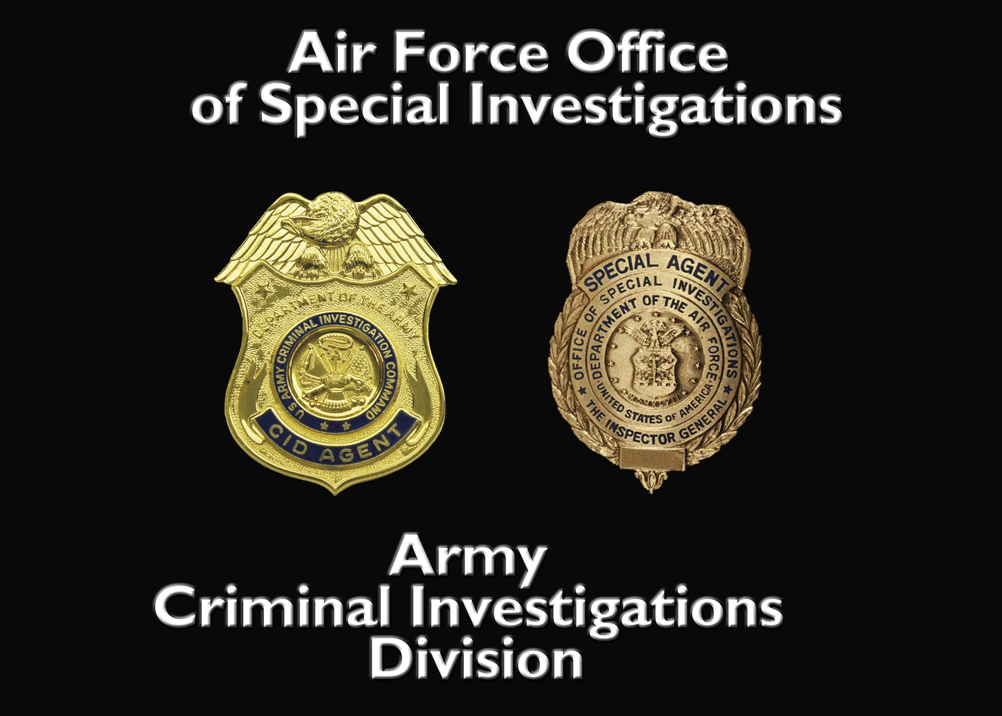 Similar to the Federal Bureau of Investigation, the Fort Eustis Criminal Investigations Division and Langley Office of Special Investigations investigate crimes, ranging from larceny to murder.  Additionally, their responsibilities are to enforce U.S. Army and U.S. Air Force laws and regulations. (U.S. Air Force photo illustration by Staff Sgt. Ciara Wymbs/Released)