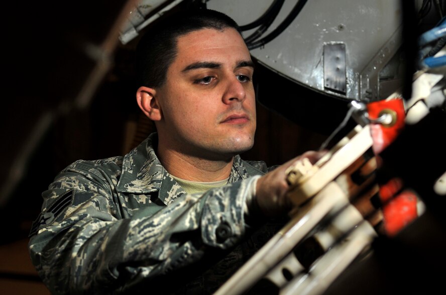 Senior Airman Michael F. Seery, 35th Maintenance Squadron F-16 phase inspection team member, is the Wild Weasel of the Week at Misawa Air Base, Japan, Feb. 4, 2014. As a phase inspection team member, Seery is responsible for performing inspections and maintenance on the F-16 Fighting Falcon, so it can return to flying status as soon as possible. (U.S. Air Force photo by Airman 1st Class Zachary Kee) 

