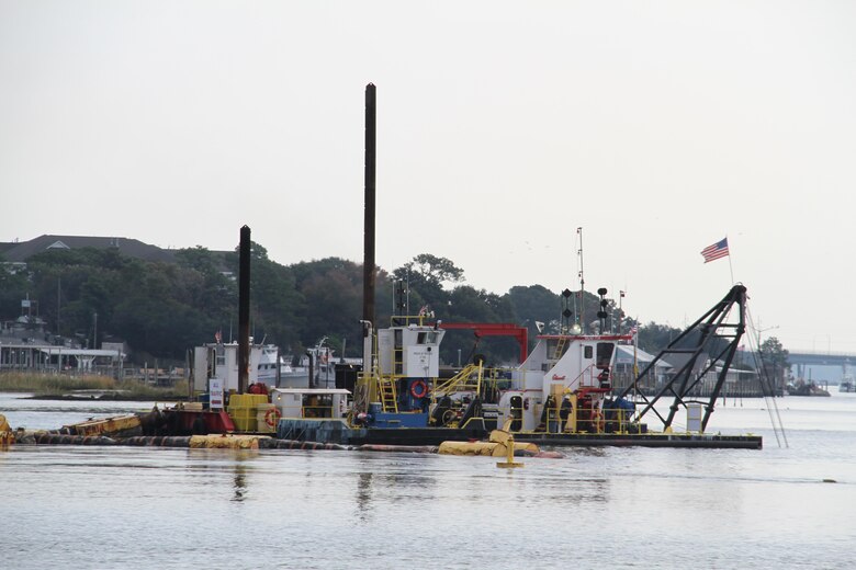 The Lynnhaven Inlet Federal Navigation Channel is fully navigable after a $2 million maintenance dredging project, managed by the Norfolk District, U.S. Army Corps of Engineers, removed critical shoaling conditions exacerbated by Hurricane Sandy in 2012. The project, contracted to Southwind Construction Corporation, a small business based in Evansville, Ind., came in ahead of schedule and within budget.  The maintenance dredging also featured beneficial reuse and placement of approximately 112,000 cubic yards of sand on 6,500 feet of shoreline, from the Lynnhaven Inlet to a nearby neighborhood along Chic’s Beach in Virginia Beach.