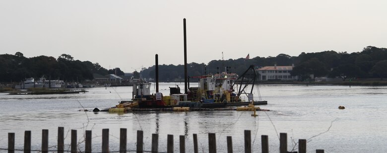 The Lynnhaven Inlet Federal Navigation Channel is fully navigable after a $2 million maintenance dredging project, managed by the Norfolk District, U.S. Army Corps of Engineers, removed critical shoaling conditions exacerbated by Hurricane Sandy in 2012. The project, contracted to Southwind Construction Corporation, a small business based in Evansville, Ind., came in ahead of schedule and within budget.  The maintenance dredging also featured beneficial reuse and placement of approximately 112,000 cubic yards of sand on 6,500 feet of shoreline, from the Lynnhaven Inlet to a nearby neighborhood along Chic’s Beach in Virginia Beach.