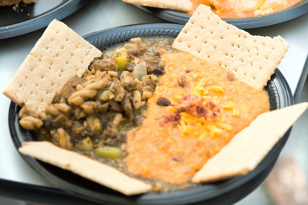 Gunnery Sgt. Trevor Havens and his daughter prepared this dish at the National Museum of the Marine Corps Second Annual MRE Cook-off in Triangle, Va., Feb. 1, 2014. The contest had extra spaces for contestants and Havens volunteered to participate from the crowd. 