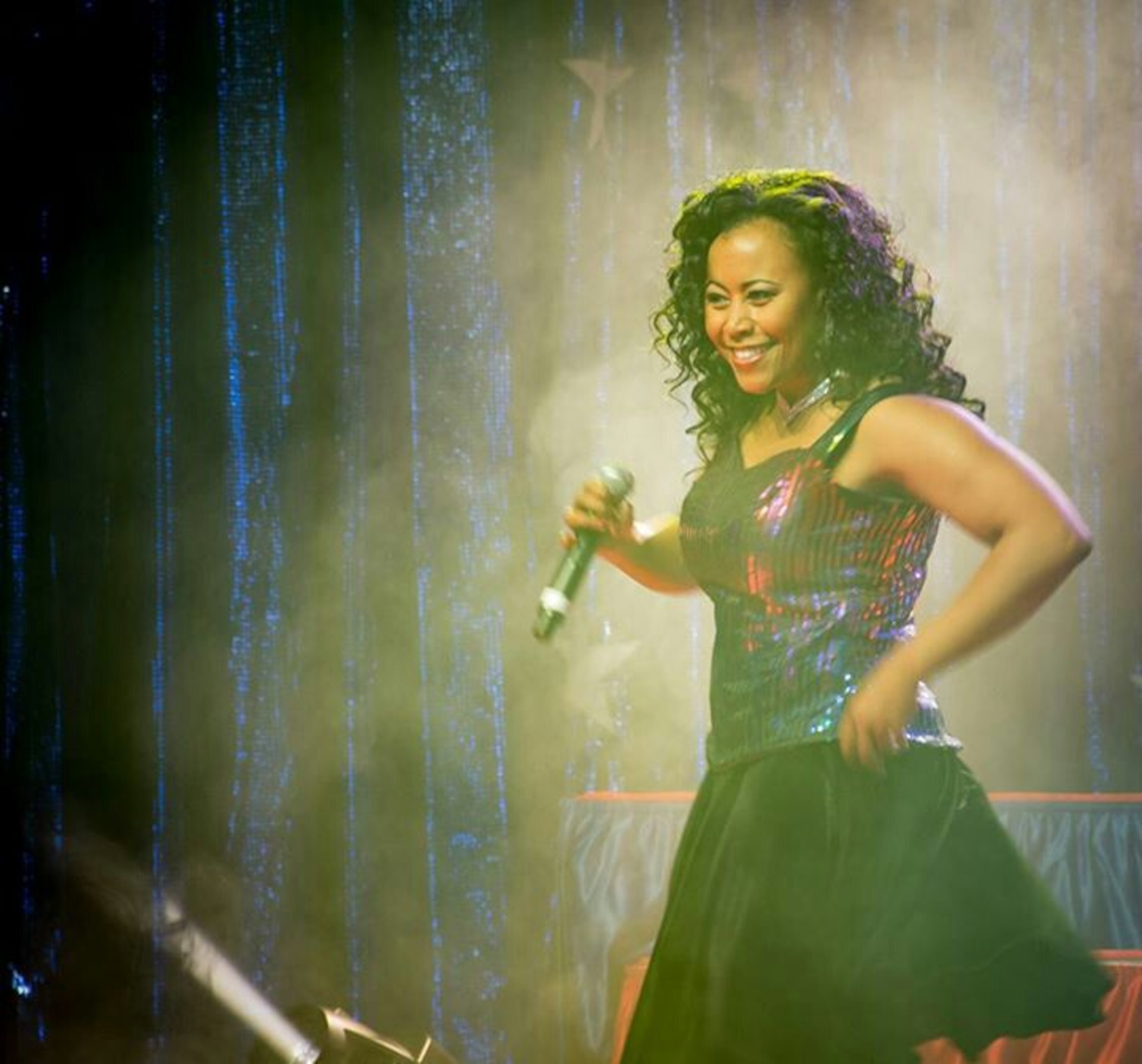 Senior Master Sgt. Regina Coonrod performs during the opening number for Tops In Blue  (Courtesy Photo)