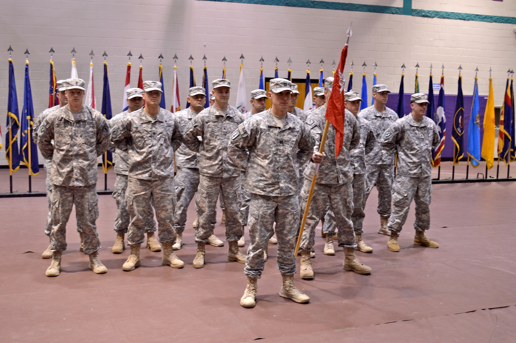 Soldiers from the 86th Dive Detachment, 53rd Movement Control Battalion, 7th Transportation Brigade (Expeditionary), returned to Fort Eustis, Va., Feb. 3, 2014 after a 9-month deployment to Kuwait. The unit performed port and vessel clearance, salvage operations, dive treatment and repair work. (U.S. Army photo by Sgt. Stefanie Warner/Released)