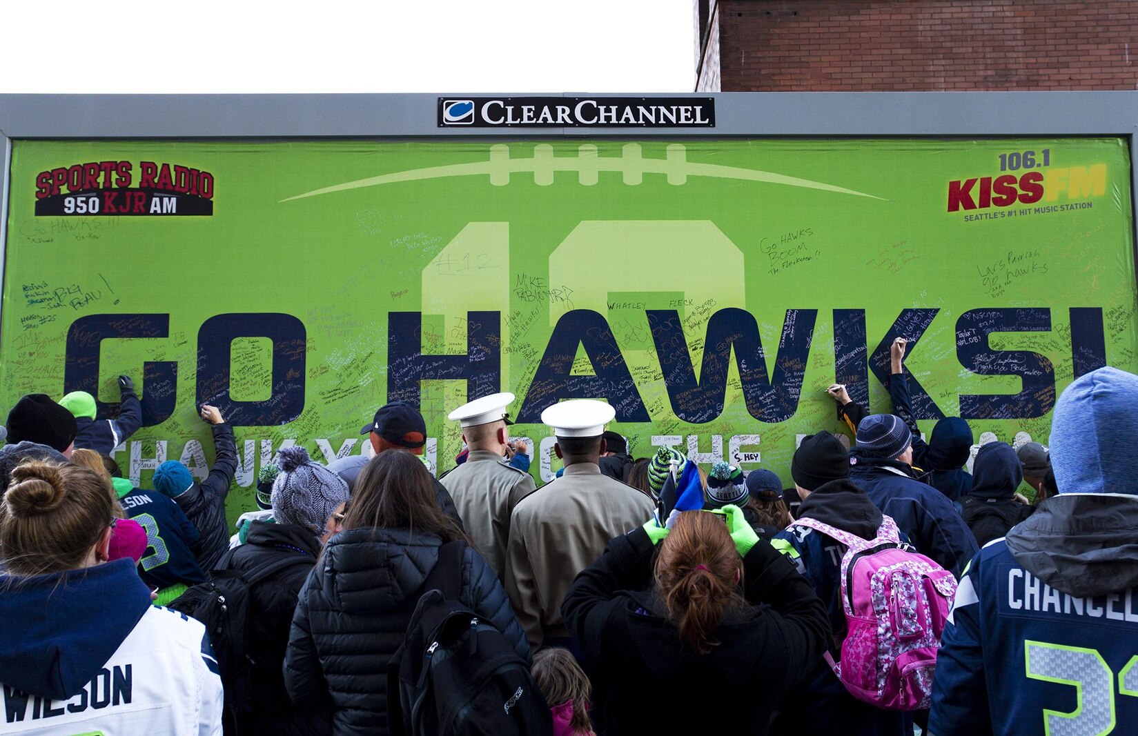 Seattle Marines join in Seahawks' Super Bowl victory parade