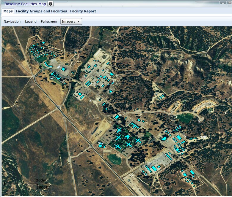 This screen shot of Fort Hunter Ligget, Calif. is used as part of the U.S. Army Corps of Engineers Net Zero Planner system to calculate estimated energy use for each building. The grant will integrate this tool, with the Corps’ Comprehensive Army Master Planning Solution Dashboard, to develop a new analytical system to more quickly, effectively and routinely evaluate ways to cut the Pentagon’s energy bill at each installation.