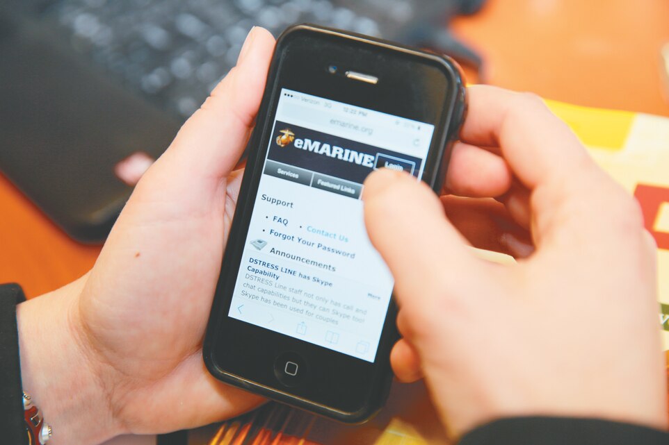 The website eMarine rolled out a new mobile access site on Jan. 22, 2014, that allows users to quickly check up on their units’ command information, most recent photographs, announcements, frequently asked questions and downloads.