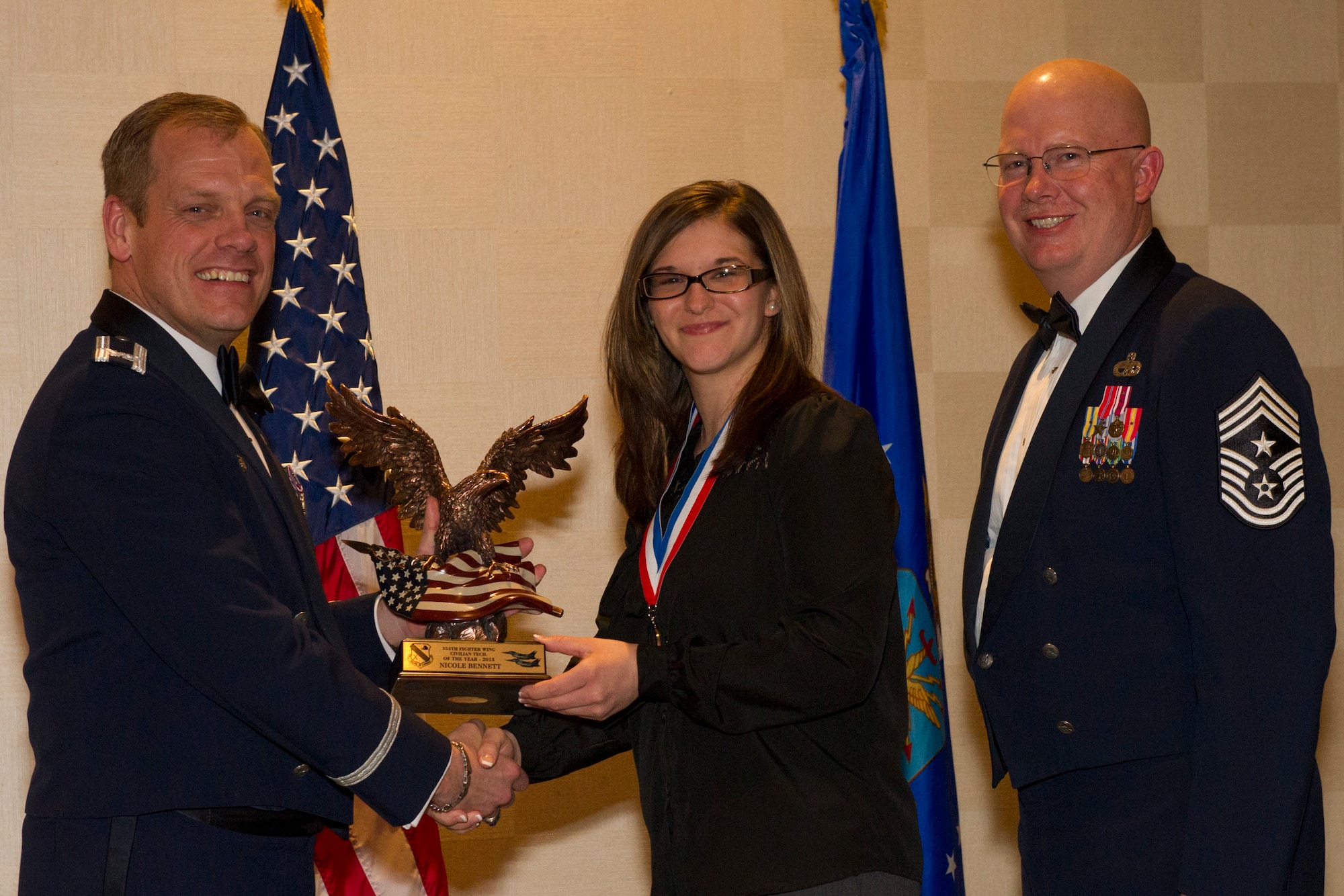 Nicole Bennet, 354th Mission Support Group, Civilian Category I of the Year (U.S. Air Force photo by Senior Airman Joshua Turner/Released)