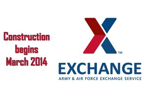 An eight-month construction project will begin in March 2014 at the Langley Air Force Base Exchange giving it a brand upgrade. Upon completion, the Exchange will offer more shopping space, new brand names and new restaurants options in the food court. (U.S. Air Force graphic by Staff Sgt. Wesley Farnsworth/Released)