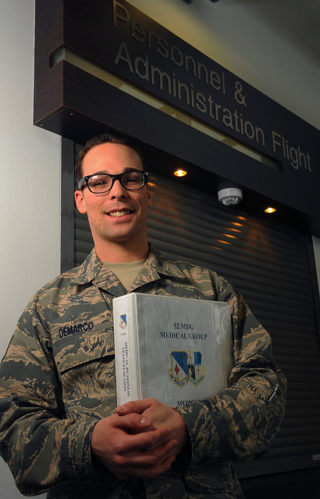 U.S. Air Force Staff Sgt. Kyle D. DeMarco, 52nd Medical Support Squadron personnel and admin flight NCO in Charge from Santa Maria, Calif., is the Super Saber Performer for the week of Feb. 6 - Feb. 12. (U.S. Air Force photo by Senior Airman Rusty Frank/ Released