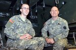 Pennsylvania National Guard member Sgt. Joseph S. Love, 31, is preparing to donate a kidney to his former supervisor, Sgt. 1st Class Daniel S. Famous, 46. They're in an ambulance at Fort Indiantown Gap, Jan. 24, 2014.