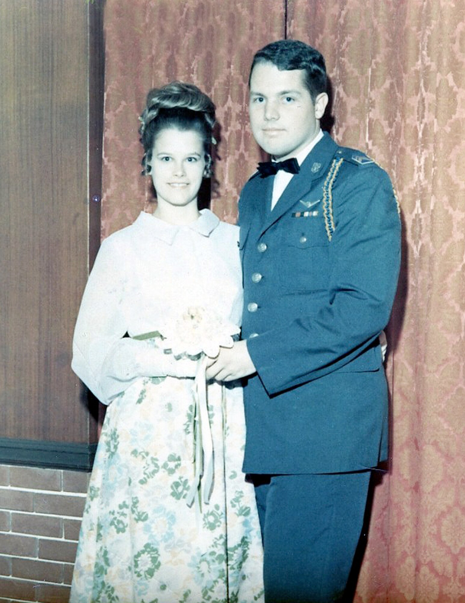 Christy Bickel is pictured with her future husband Air Force Reserve Officer Training Corps Cadet Larry Bickel during the Air Force Birthday Ball, University of Pittsburgh, Pittsburgh, Pa., September 1970. They wed three months later.  Bickel, director of Ceremonies and Protocol for the Air Force District of Washington, retires later this month after achieving a 21-year federal civilian service career. (Courtesy photo)