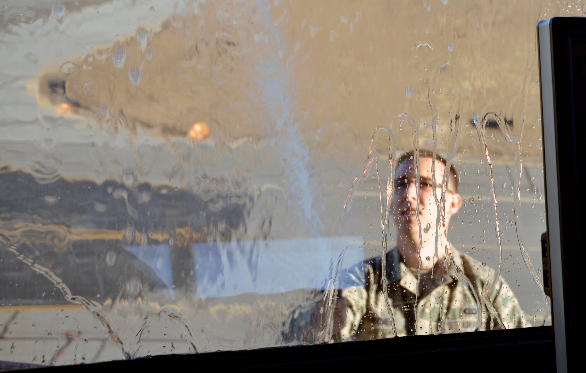 Sometimes a seemingly trivial task makes the mission become crystal clear.

Airmen in the 78th Operations Support Squadron are responsible for keeping the windows clean at the top of the base’s air traffic control tower. 

It’s imperative to provide a clear field of view for the controllers who direct the aircraft which take off and land here.

Once a week, two Airmen walk onto a catwalk outside the tower and use a garden hose and an extended window washing tool similar to a common household squeegee to clean the windows. 

Senior Airman William Farmer, air traffic control journeyman, performs window-washing duties. (U.S. Air Force photo by Ed Aspera)
