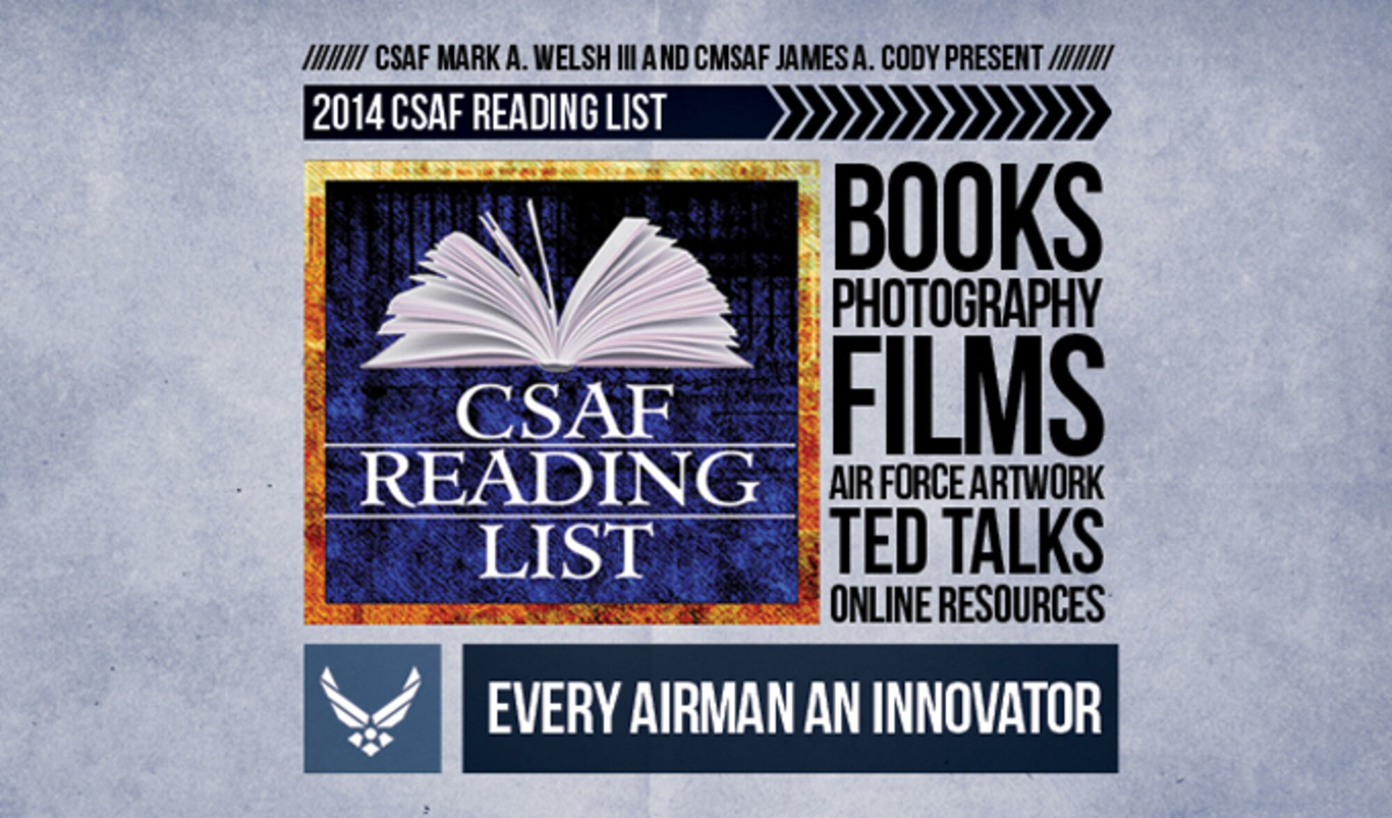 The 2014 CSAF Reading List (U.S. Air Force graphic/Juan Femath)
