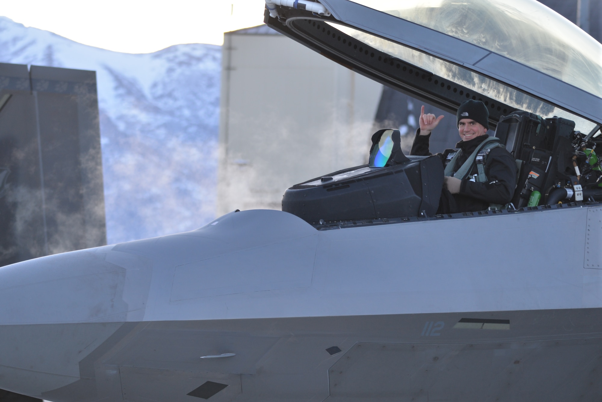 Maj. Wade Bridges, 302nd Fighter Squadron F-22 pilot, prepares to take off from JBER during the Reserve Unit Training Assembly weekend Feb. 8. The UTA provides an opportunity for all the Reservists assigned to the 477th Fighter Group to come together and train one weekend a month. (U.S. Air Force/Capt. Ashley Conner)