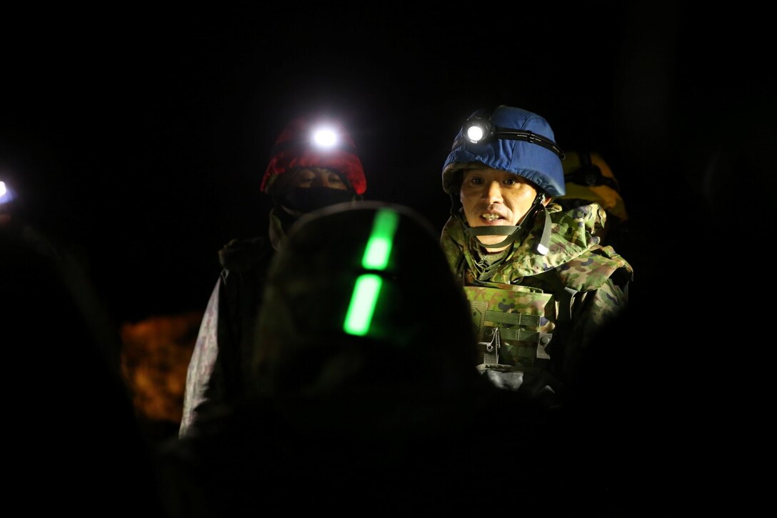 A soldier from the Japan Ground Self-Defense Force gives a demonstration with an 84mm Carl Gustav recoilless rifle while training with U.S. Marines with 1st Battalion, 1st Marine Regiment, during Exercise Iron Fist 2014 aboard Camp Pendleton, Calif., Feb. 7, 2014. Iron Fist 2014 is an amphibious exercise that brings together Marines and sailors from the 15th Marine Expeditionary Unit, other I Marine Expeditionary Force units, and soldiers from the JGSDF, to promote military interoperability and hone individual and small-unit skills through challenging, complex and realistic training. (U.S. Marine Corps photo by Lance Cpl. Anna K. Albrecht/Released)