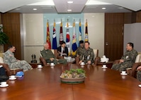 U.S. Pacific Commander, Admiral Samuel J. Locklear sits with ROK Military chairman of the Joint Chiefs of Staff (JCS), ADM Choi Yoon-hee, USFK commander, Gen. Curtis Scaparrotti and other ROK-U.S. leaders Feb. 10, 2014 to reaffirm that ROK-U.S. alliance stays committed to peace and prosperity on the Koran peninsula.   