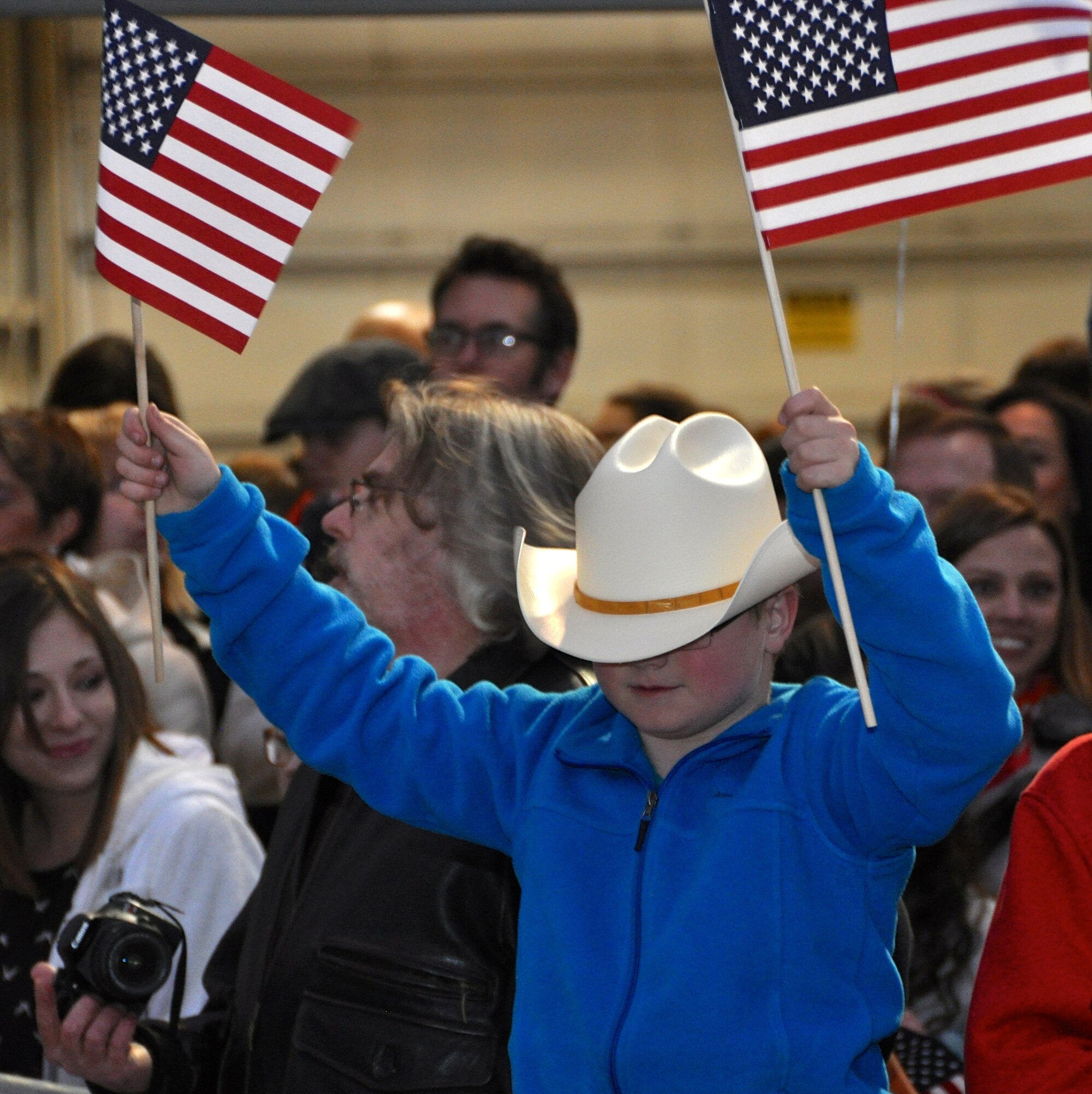 Reservists from the 301st Fighter Wing returned to chilly temperatures and a warm welcome home. Family members and friends displayed signs anticipating their loved-one's arrival from Afghanistan where they were deployed in support of Operation Enduring Freedom. (U.S. Air Force photo/MSgt Josh Woods)