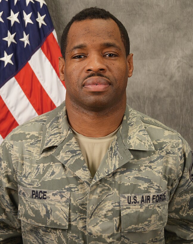 WRIGHT-PATTERSON AIR FORCE BASE, Ohio - Master Sgt. Lamon Pace, 445th Logistics Readiness Squadron supply management craftsman, is the 445th Airlift Wing Senior NCO of the Quarter, first quarter. (U.S. Air Force photo/Senior Airman Devin Long)