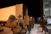 Marines and Sailors of Marine Medium TIltrotor Squadron (VMM) 263 (Reinforced) say goodbye to their loved ones at the squadron hangar aboard Marine Corps Air Station New River and depart for the  22nd Marine Expeditionary Unit, Feb. 7.