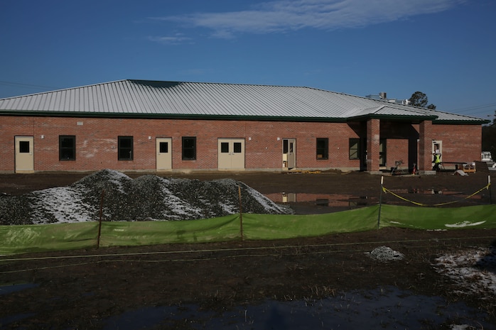 Construction workers are currently building the second Child Development Center aboard Marine Corps Air Station New River, Feb. 7, and are slated to complete the building by summer. The new CDC will provide about 25 additional jobs as well as accommodate 80-100 more children. 
