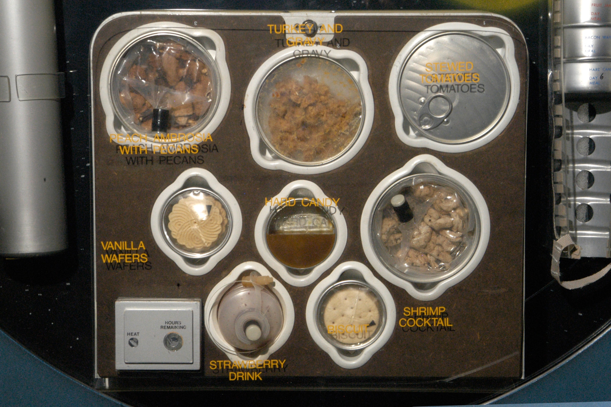 Space Foods exhibit in the Missile and Space Gallery at the National Museum of the United States Air Force. (U.S. Air Force photo) 