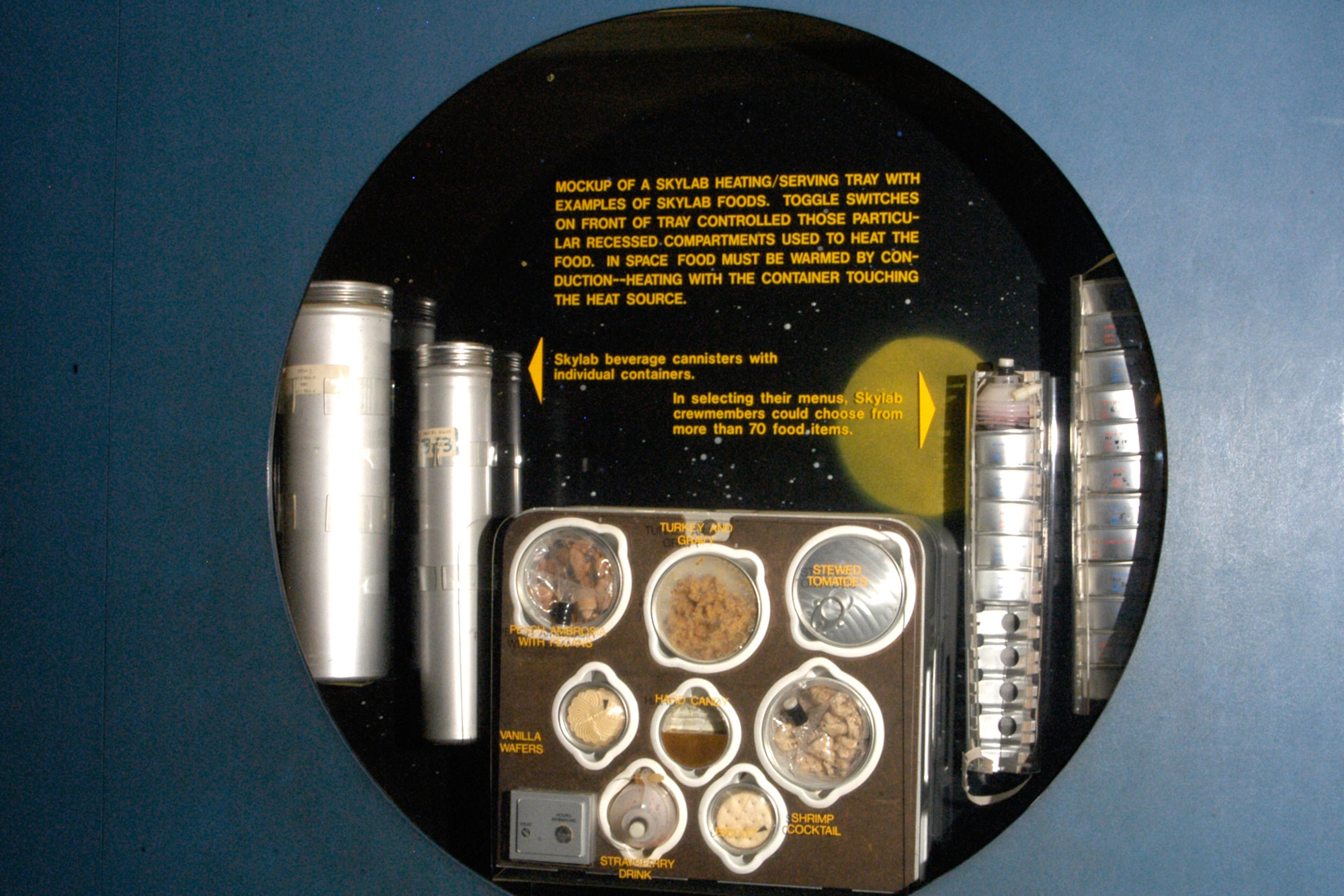 Space Foods exhibit in the Missile and Space Gallery at the National Museum of the United States Air Force. (U.S. Air Force photo) 