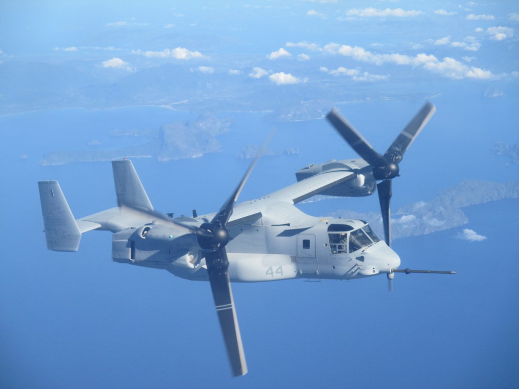 Ospreys refuel in midair en route to Singapore > Okinawa Marines
