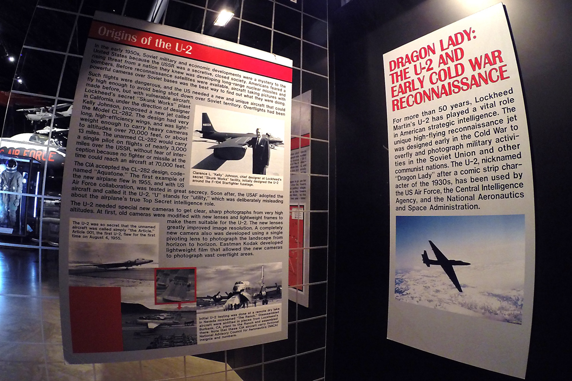 "Dragon Lady: The U-2 and Early Cold War Reconnaissance" exhibit in the Cold War Gallery at the National Museum of the United States Air Force. (U.S. Air Force photo)
